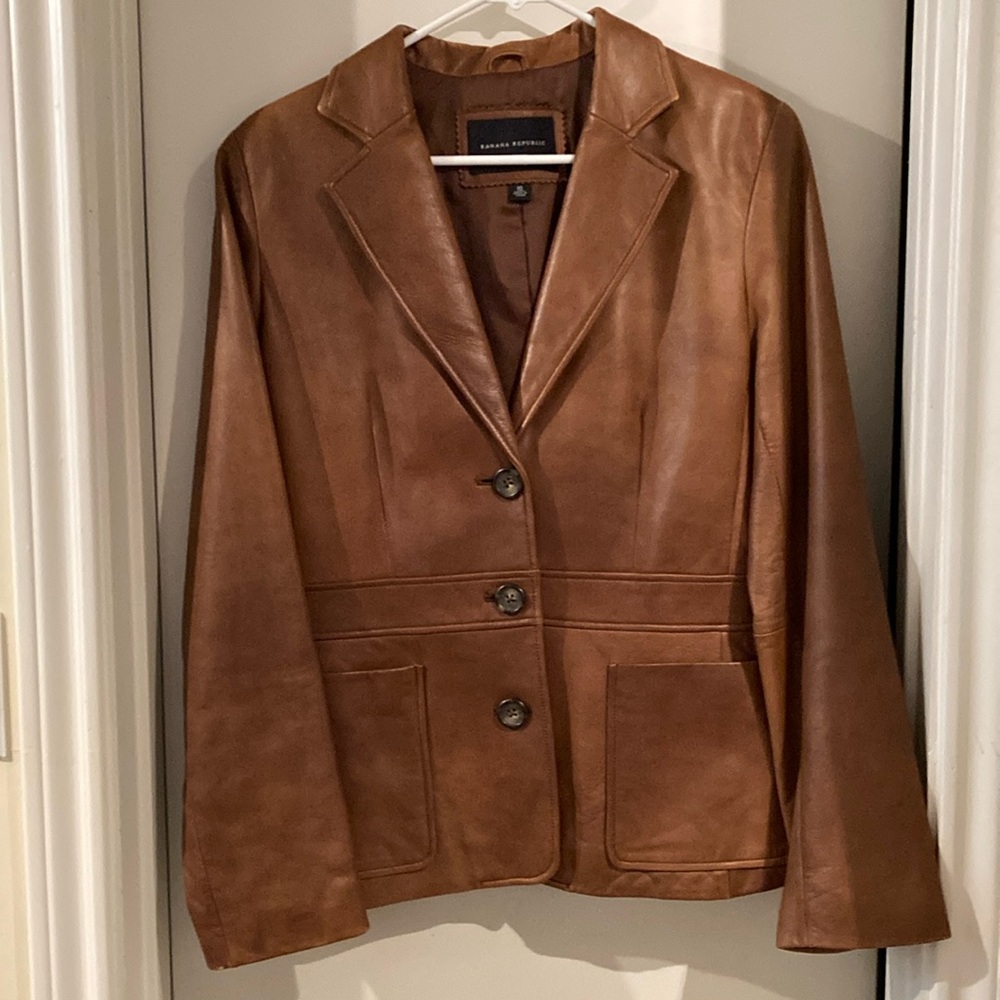 Banana Republic Brown Glove Leather Jacket.